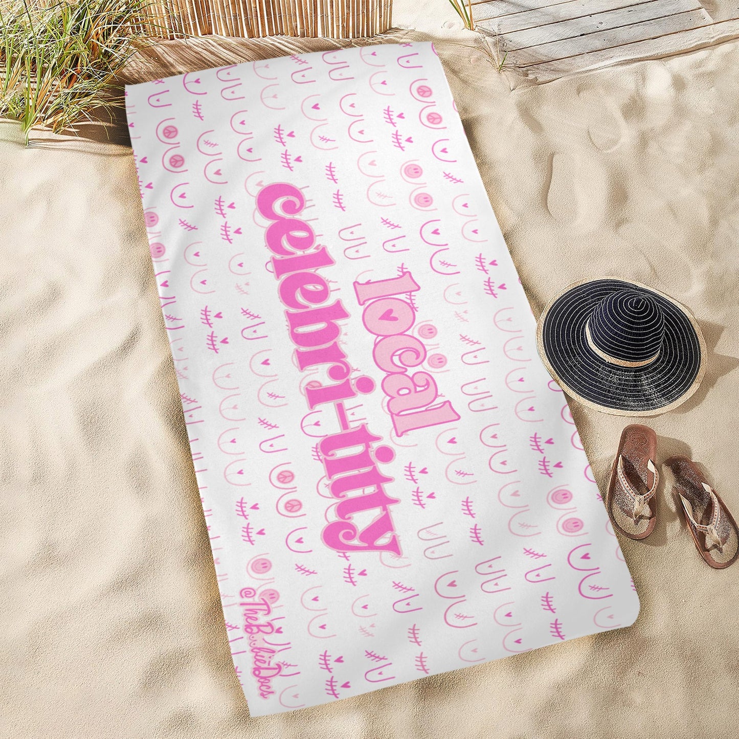 local celebri-titty beach towel