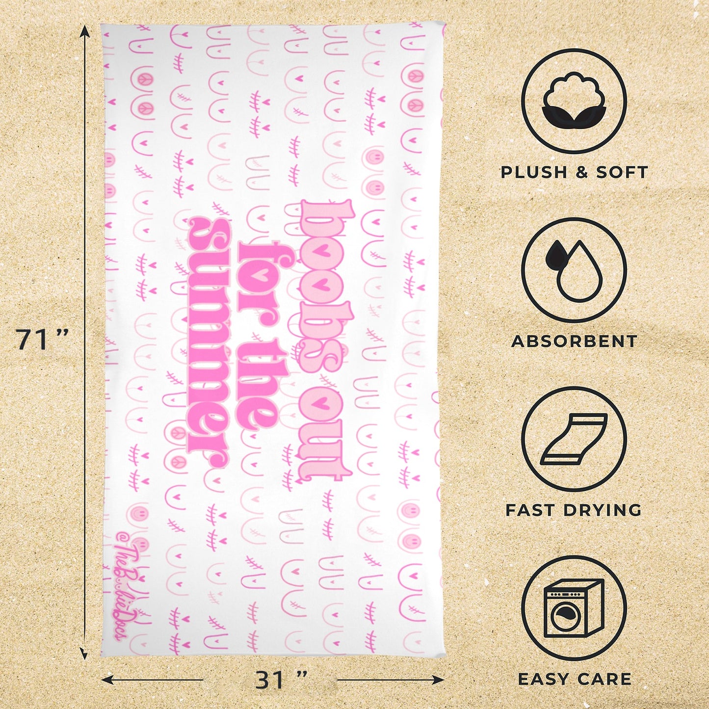 boobs out for the summer beach towel