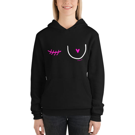 unilateral scar hoodie (right) black